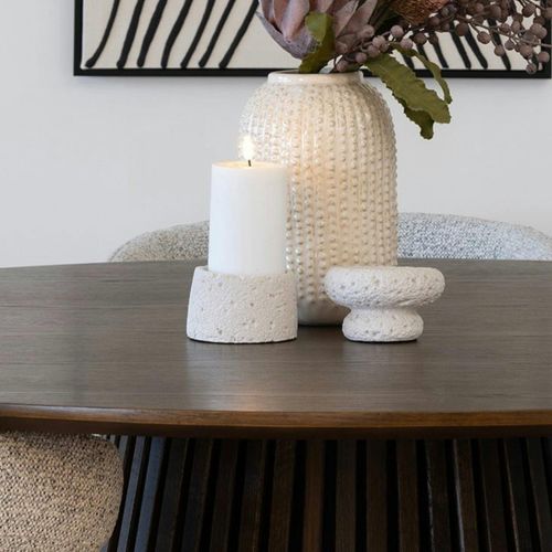 Bougeoir Déco En Ciment (lot De 2) - Gris, Formes Coupelles Basses