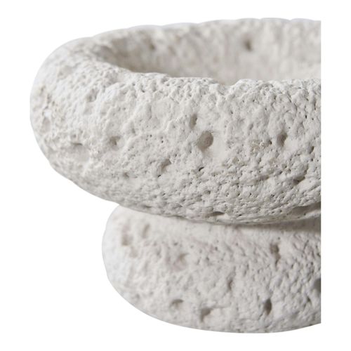 Bougeoir Déco En Ciment (lot De 2) - Gris, Formes Coupelles Basses