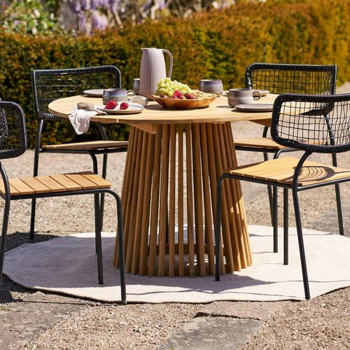 Tapis Rond D’extérieur En Plastique Recyclé Ø180 Cm - Teinte Sable Mendoza