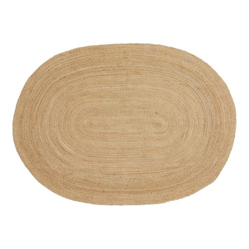 Tapis Bohème En Jute Tressée - Forme Ovale, Déco Naturelle Fez