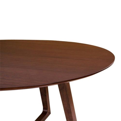 Table à Manger Ronde Vintage Ø137 Cm - Pieds Croisés, Finition Noyer Lillehammer