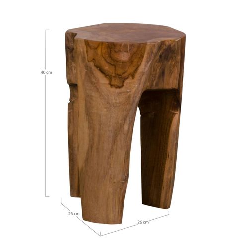 Tabouret Chevet En Bois De Teck - 3 Pieds Arizona
