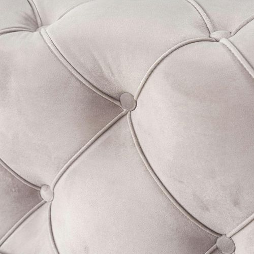 Grand Canapé 4 Places Gris En Velours Capitonné Dover