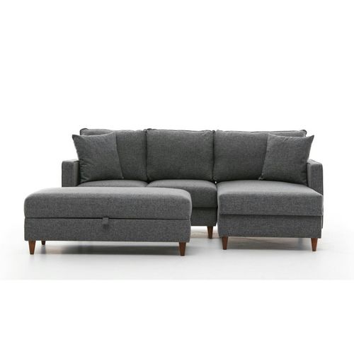 Canapé D'angle Convertible Gris - Côté Droit Como