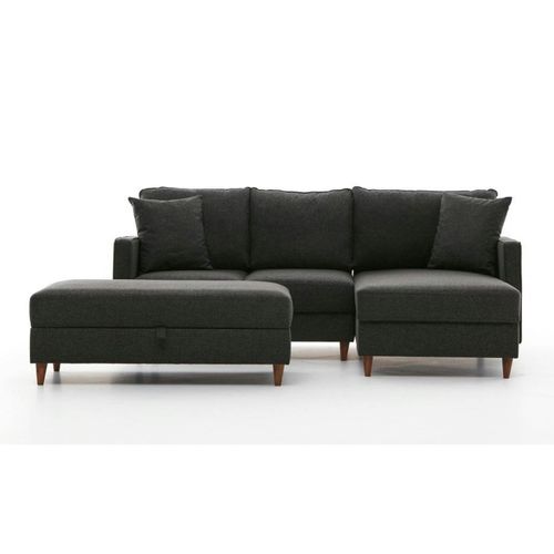 Canapé D'angle Convertible Anthracite - Côté Droit Como