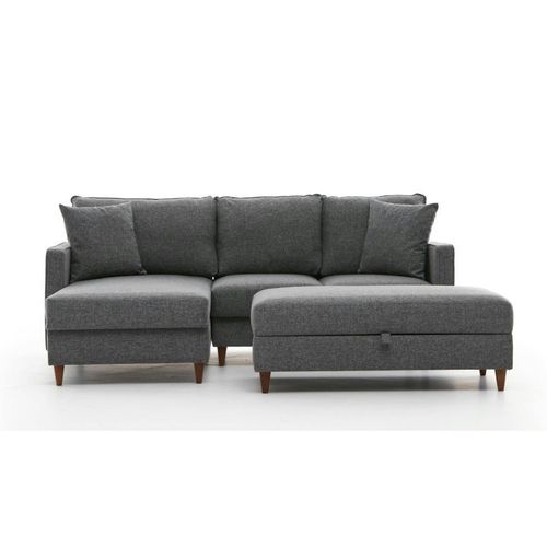 Canapé D'angle Convertible Gris - Côté Gauche Como