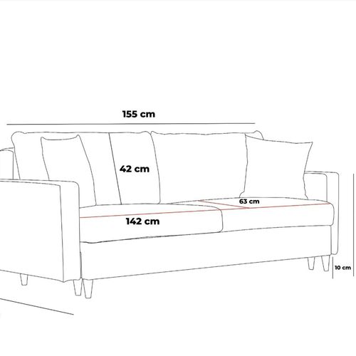 Canapé 2 Places Beige - Dossier Haut Como