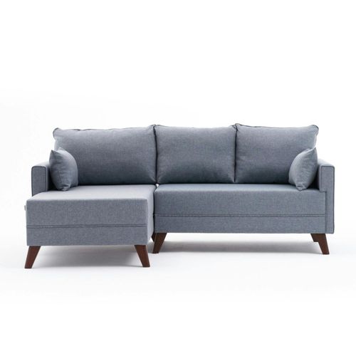 Canapé D'angle Convertible Bleu Gris - Côté Gauche Split