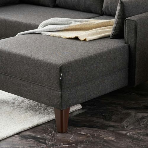 Canapé D'angle Convertible Anthracite - Côté Droit Split