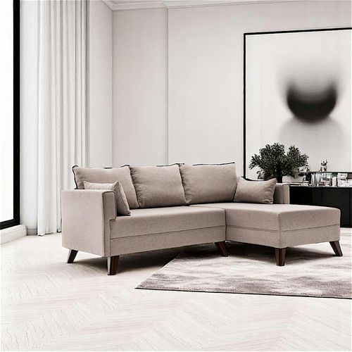 Canapé D’angle Convertible Cappuccino - Côté Droit Split