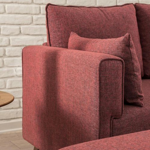 Canapé D’angle Convertible Rouge Chiné - Côté Droit Split