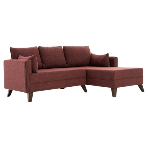 Canapé D’angle Convertible Rouge Chiné - Côté Droit Split