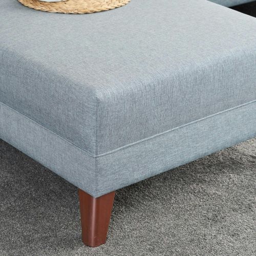 Canapé D'angle Bleu Gris - 275 Cm, Côté Gauche Split