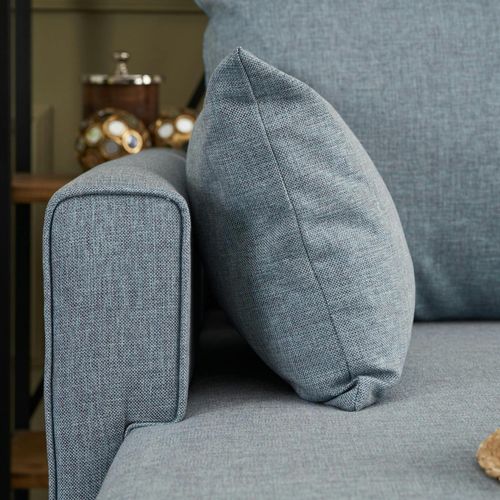 Canapé D'angle Bleu Gris - 275 Cm, Côté Gauche Split