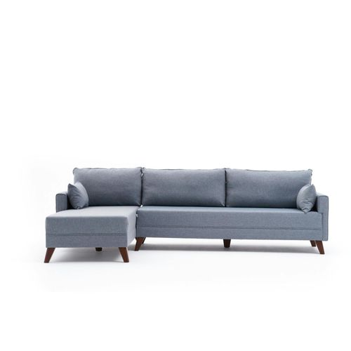 Canapé D'angle Bleu Gris - 275 Cm, Côté Gauche Split