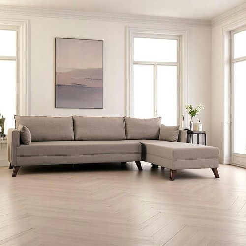 Canapé D'angle Cappuccino - 275 Cm, Côté Droit Split