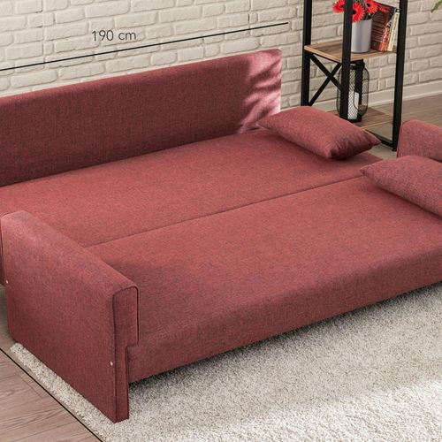 Canapé-lit Rouge Chiné - Dos Droit Split