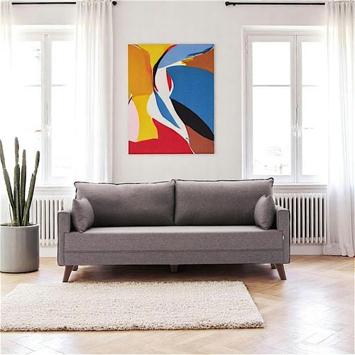 Canapé 3 Places Taupe - Dos Droit Split