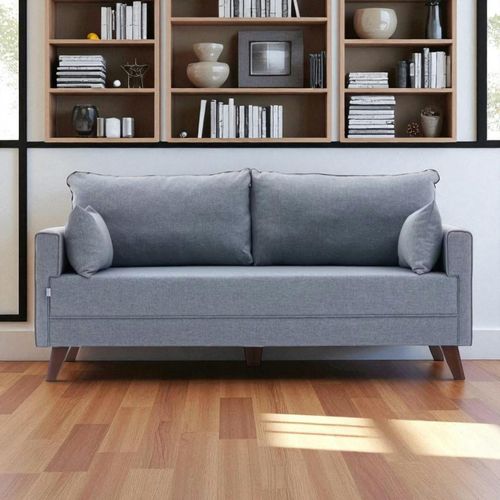 Canapé 2 Places Bleu Gris - Dos Droit Split