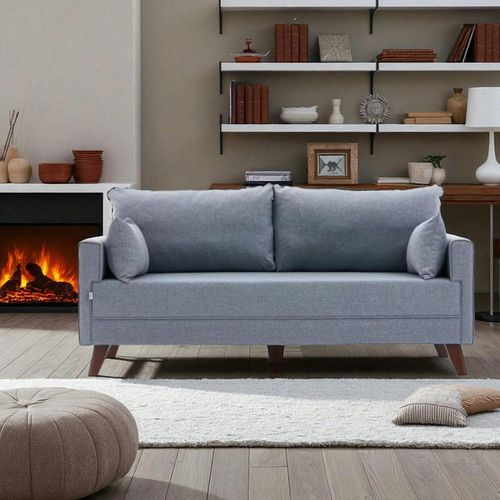 Canapé 2 Places Bleu Gris - Dos Droit Split