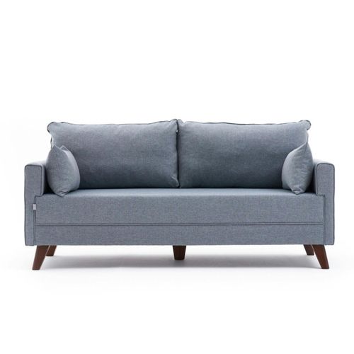 Canapé 2 Places Bleu Gris - Dos Droit Split