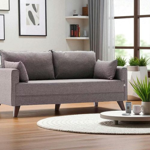 Canapé 2 Places Taupe Clair - Dos Droit Split