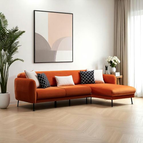 Canapé D'angle Orange - Lit D'appoint, Côté Droit Paimpol