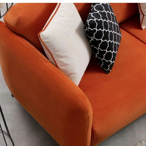Canapé D'angle Orange - Lit D'appoint, Côté Droit Paimpol