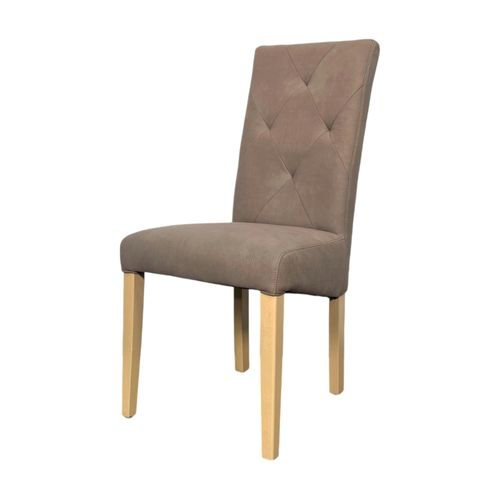 Chaise Salle à Manger Taupe Capitonnée Manoir