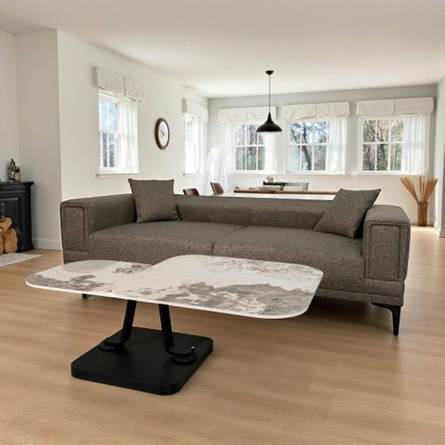 Canapé 3 Places Beige - Lit D'appoint, Look Épuré Lucca