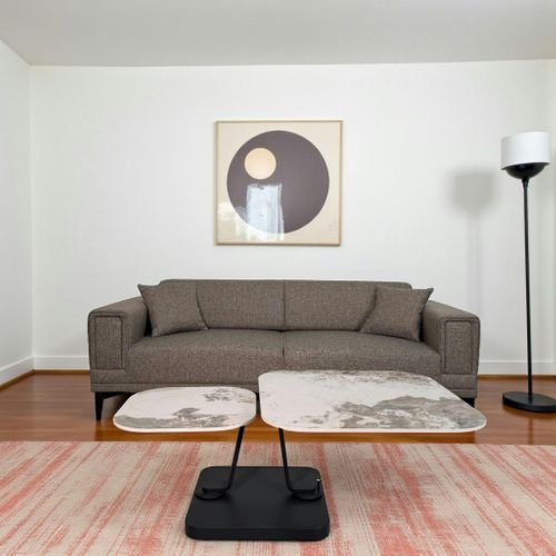 Canapé 3 Places Beige - Lit D'appoint, Look Épuré Lucca