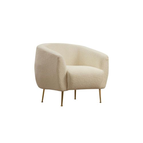 Fauteuil Rond Écru - Pieds Dorés Lucca