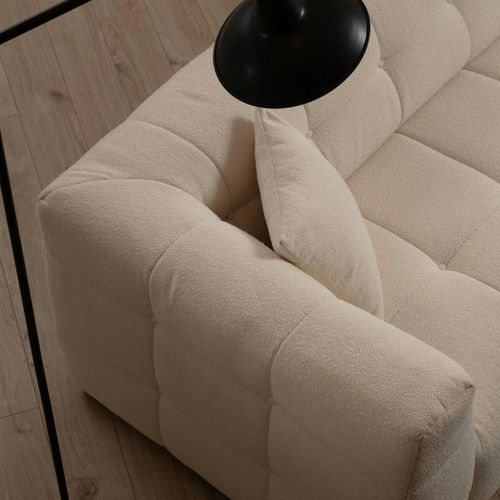 Canapé D'angle Beige - Capitonné, Côté Droit Ravello