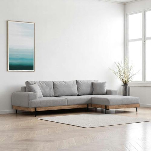 Canapé D'angle Gris - Accoudoirs Larges, Côté Droit Tropea