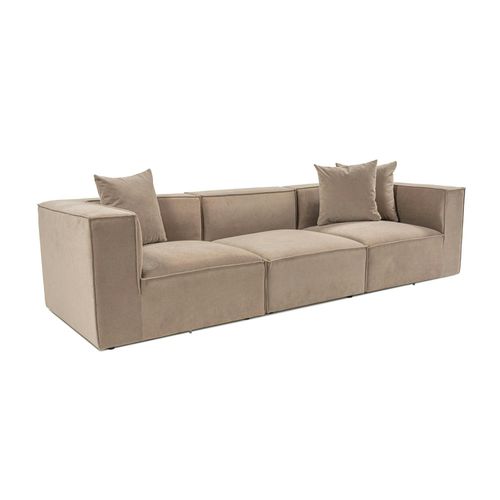 Canapé En Lin 3 Places - Taupe Collioure