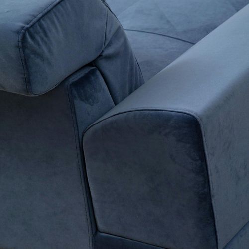 Canapé D'angle Bleu Nuit - Dossier Inclinable, Côté Gauche Milo