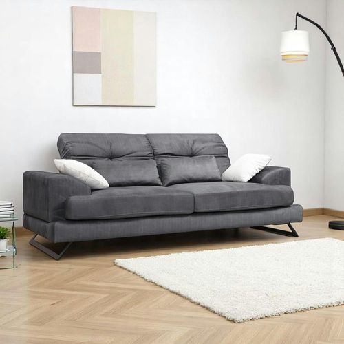 Canapé 3 Places Anthracite Avec Dossier Inclinable Milo