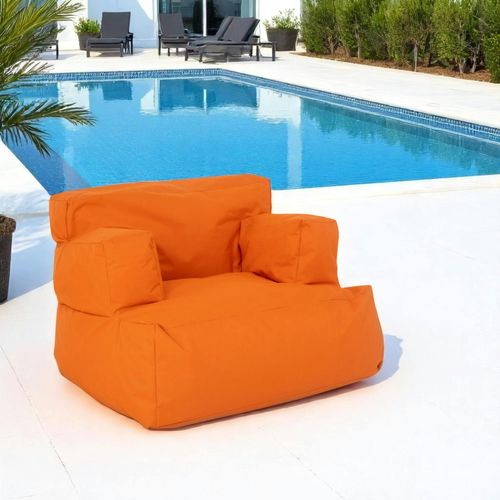 Pouf XXL Extérieur Avec Accoudoirs - Orange Arta
