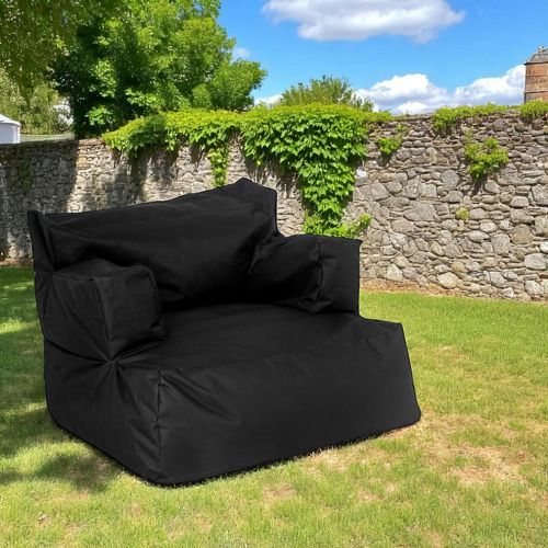 Pouf XXL Extérieur Avec Accoudoirs - Noir Arta