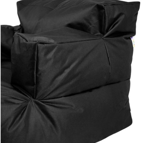 Pouf XXL Extérieur Avec Accoudoirs - Noir Arta