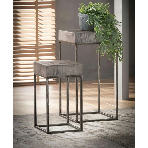 Sellette Bois De Manguier Gris 70 Cm Lucknow