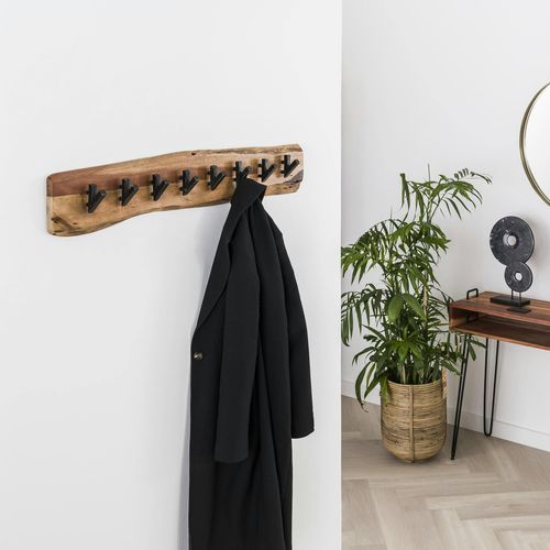 Patère Mural Bois Massif 8 Crochets Tribeca