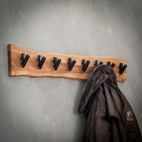 Patère Mural Bois Massif 8 Crochets Tribeca