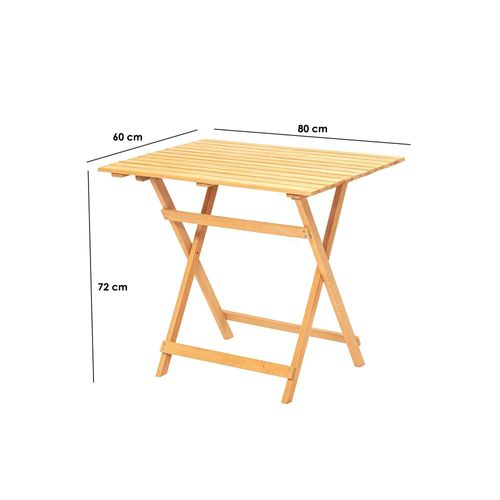 Petite Table De Jardin Pliante En Bois 80 Cm Sora