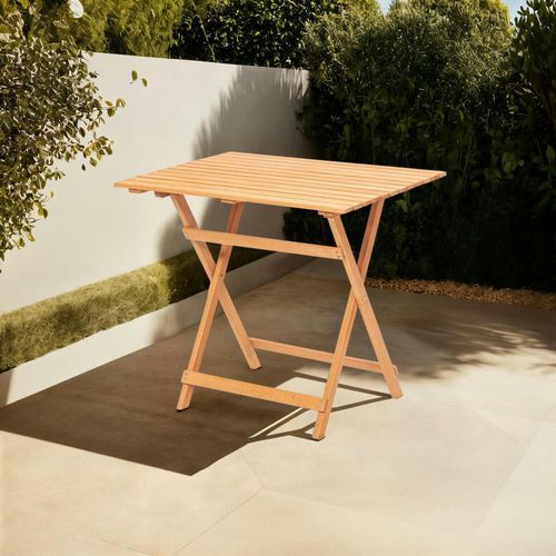 Petite Table De Jardin Pliante En Bois 80 Cm Sora