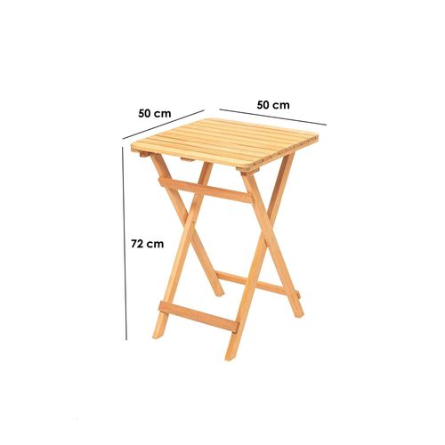 Petite Table De Jardin Pliante En Bois 50 Cm Sora