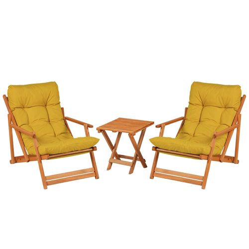 Salon Jardin Détente Jaune - 2 Assises Confort Sora