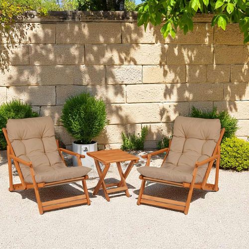 Salon Jardin Détente Taupe - 2 Assises Confort Sora