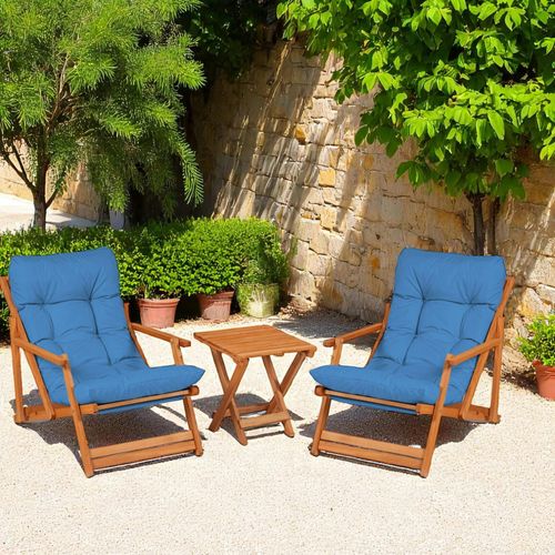 Salon Jardin Détente Bleu - 2 Assises Confort Sora