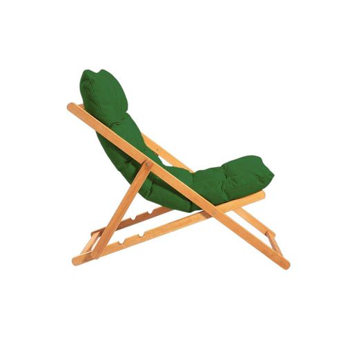 Salon Jardin Détente 2 Places Vert - Bois Et Toile Sora